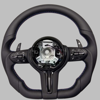 Volant en cuir de style guerrier tout noir pour BMW F10 F22 F30 F34 F32 F82 E70 E90 F20 F06 F11 F15 M2 M3 M4 M5