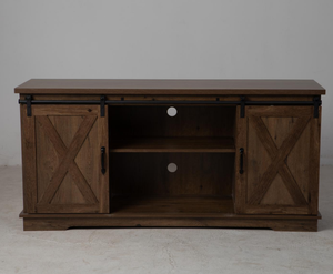 Moderno stile fattoria <span class=keywords><strong>LED</strong></span> <span class=keywords><strong>TV</strong></span> elettrica Stand scorrevole X <span class=keywords><strong>porta</strong></span> fienile Design grige lavate <span class=keywords><strong>pannello</strong></span> di legno per soggiorno mobili X-fienile - Product Image 1