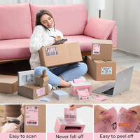 Étiquettes thermiques roses 4x6 imperméables, en accordéon, pour codes-barres, autocollantes, personnalisées, imprimées pour étiquettes d'expédition A6
