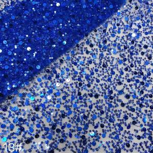 Kalın yoğunluklu boncuk kumaş gelin elbise dantel boncuklu kumaş taklidi kumaş için düğün elbisesi - Product Image 4