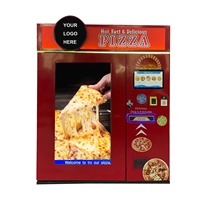 Distributeur automatique de pizzas chaudes avec lecteur de carte bancaire, robot de restauration rapide en libre-service pour les entreprises en plein air, entièrement automatique