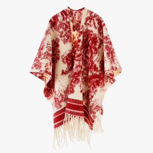 HZW-25059 Custom Dames Casual Winter Vest Poncho Color Block Shawl <span class=keywords><strong>Cape</strong></span> Met Gebreid Weefsel Voor Studentenkleding - Product Image 3