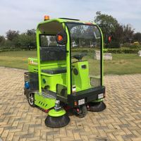 Nouveautés : Balayeuse de rue électrique autoportée, machine de nettoyage routier industrielle à batterie 48V 73Ah