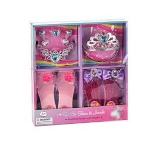 girl beauty play set toys kids party crown jewelry princess shoes dress up toy