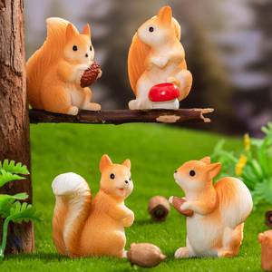 ตุ๊กตากระรอกเรซิ่นขนาดเล็กสำหรับตกแต่งภูมิทัศน์ ของตกแต่งสัตว์จำลองน่ารัก ของประดับตกแต่งโต๊ะทำงาน อุปกรณ์ DIY - Product Image 2
