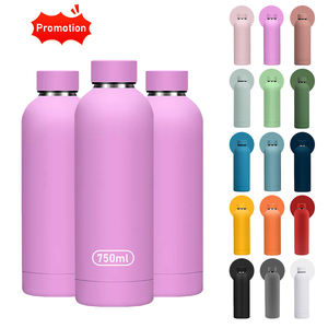 Bouteille d'eau isotherme étroite en acier inoxydable mat, personnalisée et anti-fuite, pour le sport et la montagne, produit d'usine Topnovo - Product Image 1