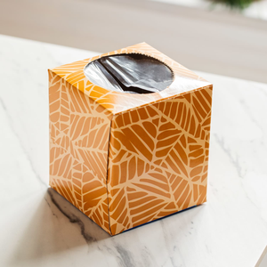 Sinh thái thân thiện vuông kraft cấp thực phẩm bột giấy Trinh Nữ giấy Tissue <span class=keywords><strong>Box</strong></span> với thiết kế cá nhân dập nổi & Matt cán miếng bọt biển lót - Product Image 3