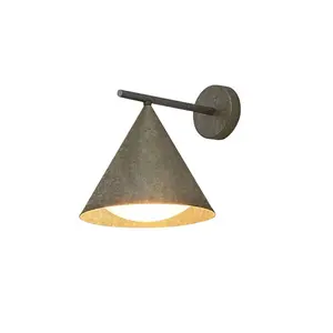 Wall Mounted Gooseneck Vintage Conical Wall Lamp Outdoor Indoor Cone Gold Bronze Barn Light for Porch Light Backyard Lounges