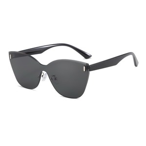 Lunettes de soleil œil de chat sans monture polarisées UV400 pour femmes, protection solaire rétro, mode adulte - Product Image 4