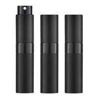 Flacon de parfum vide portable personnalisé avec logo, 8 ml, 10 ml, mini, rond, rechargeable, avec couvercle en verre, atomiseur en aluminium, matériau métallique