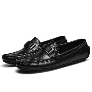 Crocodile-patterned leather <b>shoes</b>, large size, lazy driver's <b>shoes</b>, Italian casual men's leather <b>shoes</b>, genuine leather, cowhide - Product Image 3