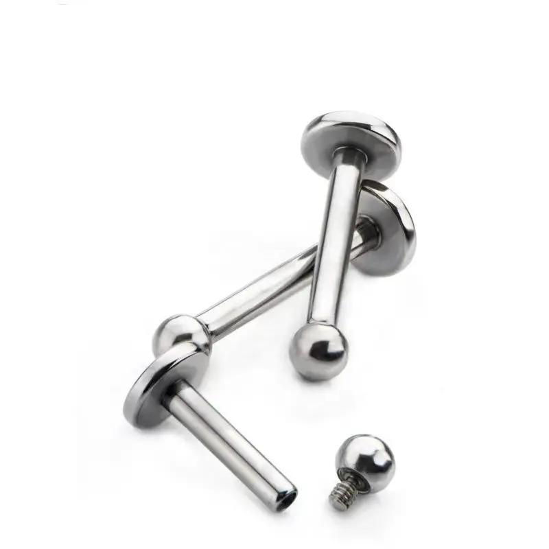 G23 Titanium Piercing 14G 16G 18G Internally Thread Body Jewelry Lip Rings Labret High Grade Stud Implant Grade Titanium