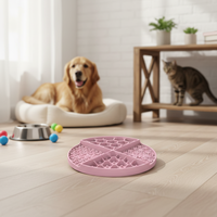 Alas Licking Anjing Ramah Lingkungan dari Silikon, Bentuk Bulat, Motif Solid, Penghalang Makan Cepat, Anti Tersedak, Bebas BPA