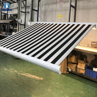 Auvent motorisé à bras repliable, auvent de terrasse extérieur, auvent manuel à cassette complète avec éclairage LED
