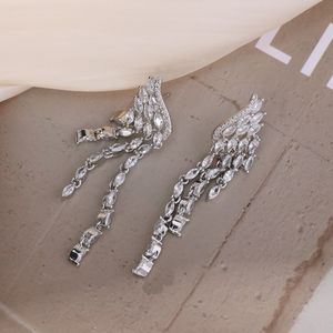 Nouvelles boucles d'oreilles en pierre naturelle zircon incrustées de diamants, motif fleur et feuille, style baroque <span class=keywords><strong>palais</strong></span>, polyvalentes et artistiques - Product Image 6