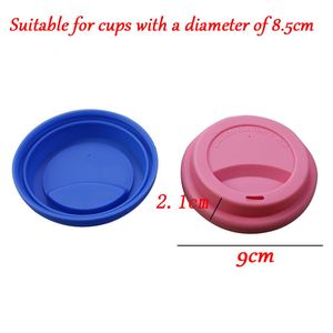 Couvercles universels en silicone beige de 8 cm et 9 cm pour tasses à thé et soucoupes, couvercles de tasses à café de voyage pour cadeaux promotionnels - Product Image 3