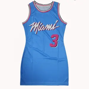 Оригинальное синее баскетбольное трикотажное платье двух цветов для маленьких девочек