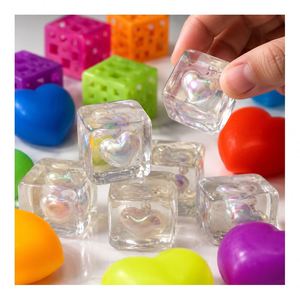 Private Label Luminous Heart <b>Cube</b> Fidget Toy TPR Squeeze Ball <b>Light</b> up Stress Relief Office Sample Wholesale Pack - Product Image 6