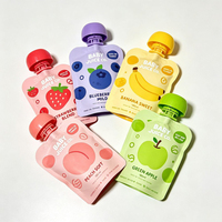 Sachets Doypack personnalisables en gros de 150 ml, 200 ml, 300 ml, de qualité alimentaire, pour jus, sachets à bec verseur pour aliments pour bébés, sachets souples pour purée