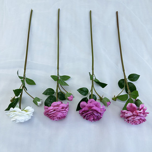Fleurs artificielles Meiyu Craft, fleurs de camélia simulées à 2 têtes, fleurs en soie 3D, décoration de mariage, décoration de la maison - Product Image 3