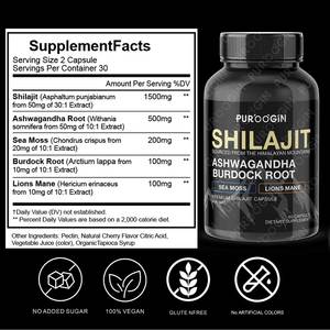 Suplemento Orgánico de Shilajit del Himalaya, Resina Mineral, Extracto de Ácido Fúlvico, Gomitas, Apoyo Inmunológico para Hombres Adultos, Energía, Vegano - Product Image 2