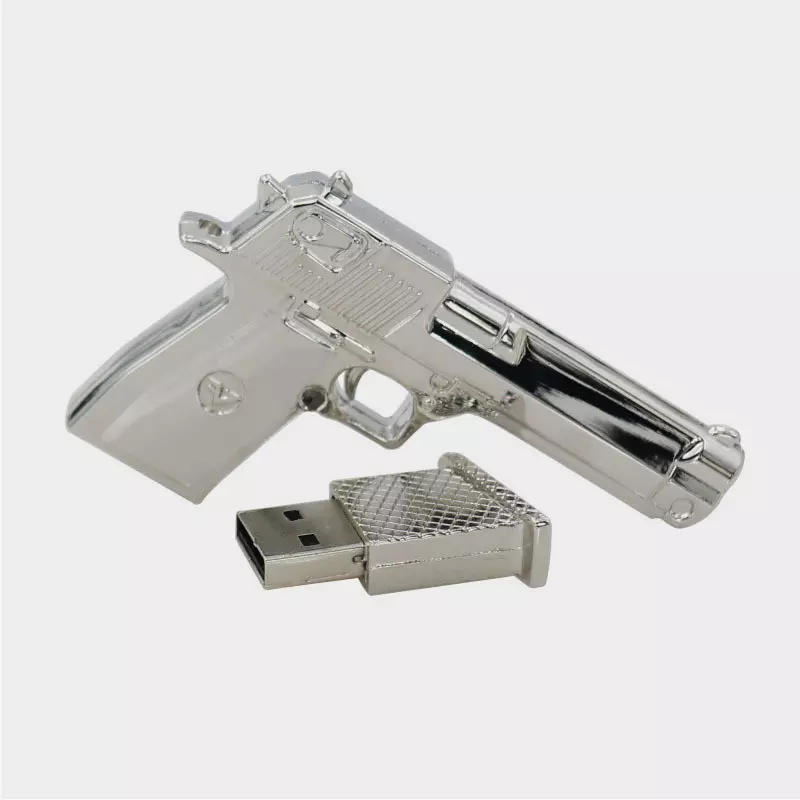 Metal Brass Gun Shape USB Flash Drive Pistol Pen Drive 2.0 8GB 16GB ...