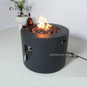 007 Table de jardin extérieure luxueuse en fibre de verre en béton Table de foyer au <span class=keywords><strong>propane</strong></span> Table de foyer moderne en verre - Product Image 5