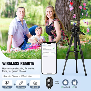 Tripod Kamera Profesional T170 1.7m Ringkas Ringan dari Aluminium dengan Tas Pembawa untuk Kamera Ponsel dengan Waterpass - Product Image 6