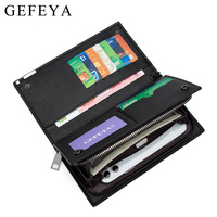 Dompet Multi-slot Bisnis Versi Korea untuk Pria, Dompet Lipat Tiga, Tas Genggam Panjang, Lapisan Poliester Tahan Air, Tempat Ponsel
