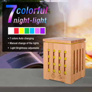 Difusor <span class=keywords><strong>de</strong></span> aceite esencial <span class=keywords><strong>de</strong></span> bambú Premium <span class=keywords><strong>de</strong></span> 200ml, vaporizador <span class=keywords><strong>de</strong></span> aceite fragante <span class=keywords><strong>de</strong></span> aromaterapia y interruptor <span class=keywords><strong>de</strong></span> seguridad <span class=keywords><strong>de</strong></span> apagado automático, 7 LED - Product Image 6