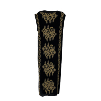 Robe longue plissée sans manches avec broderie dorée ethnique