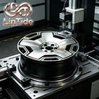 Juego de 5 Ruedas Forjadas de Dos Tonos con Acabado Pulido Estilo Dish, Llantas de Aleación Retro de Lujo para Modificación de Autos Premium, Venta al Por Mayor
