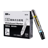 Marqueur pour tableau blanc SDI, stylo marqueur pour tableau blanc, encre de recharge de 6 mm, stylo effaçable à sec, marqueurs effaçables S510