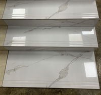 Carreaux de sol et escaliers en marbre Carracat Super Blanc 1200x470 mm