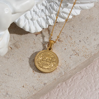 Vente chaude Fournisseur d'usine Collier punk pour homme en acier inoxydable plaqué or 18 carats avec pendentif ailes d'ange Cupidon hypoallergénique