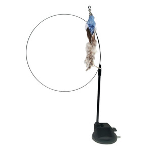 Jouet d'auto-entretenissement pour chat en forme d'oiseau avec ventouse en époxy, fil d'acier et <span class=keywords><strong>plume</strong></span> longue - Product Image 4