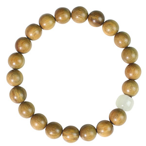 สร้อยข้อมือไม้จันทน์สีเขียว 8 มม. แบบเส้นเดี่ยว 22 เม็ด สำหรับทุกเพศ สวมใส่ได้ทุกวัน เครื่องประดับสไตล์จีนแบบใหม่ - Product Image 5