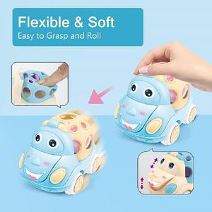 Coche de juguete para bebé, coches de rollo de sonajero para niños pequeños de 1 a 3 coches Press and Go, camión alimentado por fricción, sonajeros suaves para bebés y niñas, regalo de cumpleaños - Product Image 4
