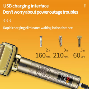 केमेई मैक्स Km-8542 प्रो सुपर लक्जरी उपहार बॉक्स कंबेनेटेड हेयर क्लिपर बार्बर ट्रिमर दाढ़ी शेवर इलेक्ट्रिक हेड सफाई 3in1 सेट - Product Image 5