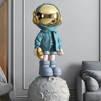 Décoration intérieure d'hôtel, design moderne, statue d'astronaute grandeur nature en résine avec motif animal, à vendre
