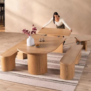Tavolo da Gioco Multifunzionale Rotondo in Legno Massello 2026, da 1 a 3m, Varie Misure, Tavolo da Pranzo Allungabile per Casa e Feste - Product Image 1