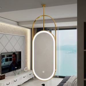 Miroir intelligent LED anti-buée à <span class=keywords><strong>suspension</strong></span> métallique avec écran tactile et rétroéclairage, idéal pour appartements et hôtels - Offre Spéciale - Product Image 1