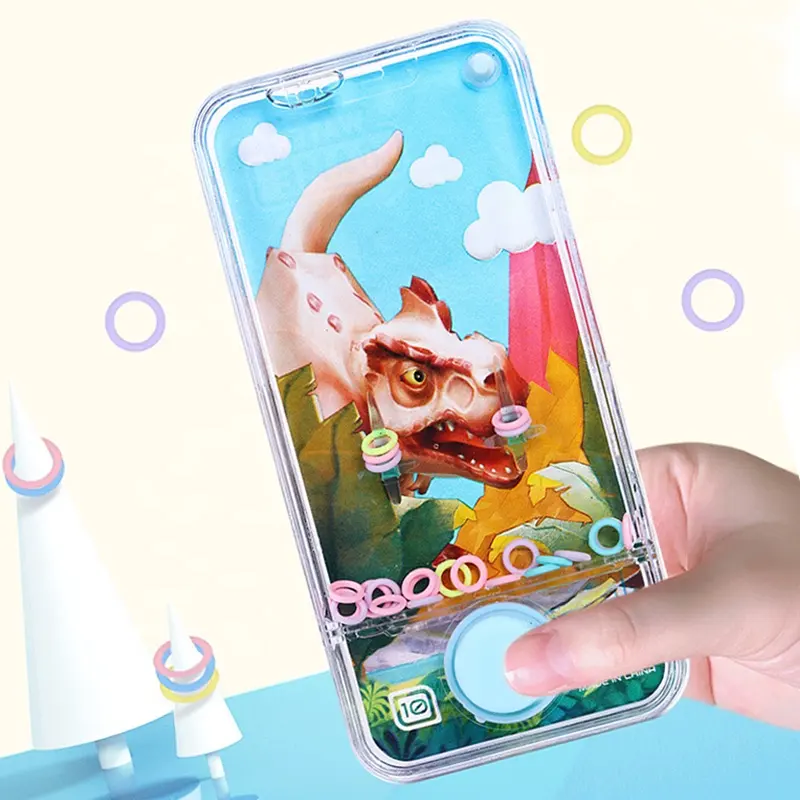 Nice Price Mobile Phone Water Game Toys for Kids Educational Toy Dinosaur Design Water Ring Toss Game Toy Handheld Water Game