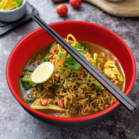 Bol à soupe en mélamine plastique noir et rouge personnalisé, de haute qualité, faible MOQ, moderne et écologique