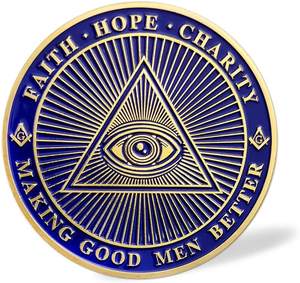 Blue Lodge Pièce maçonnique All Seeing Eye Franc-maçon Maître Fraternité Accessoires Cadeaux Pièce - Product Image 3