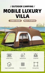 Мобильный дом роскошные палатки отель курортные виллы кемпинг палатка семья открытый и 8-10 человек большая палатка водонепроницаемый 2 спальни