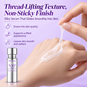 Soin anti-âge nouvelle génération, léger, non collant, élastique, raffermissant, éclaircissant, pour peaux matures et rides, sérum visage NAD+ BIO Glow Lifting - Product Image 4