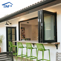 Fenêtres pliantes en aluminium de haute qualité, fenêtres de cuisine à double vitrage, fenêtres pliantes modernes pour jardin