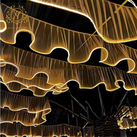 Rideau en voile de soie LED pour décoration de plafond, style moderne et luxueux pour mariage, fête, camping et ambiance de restaurant par Mank Wedding