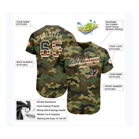 Button down jersey bisbol camo digital pria, santai desain kustom murah